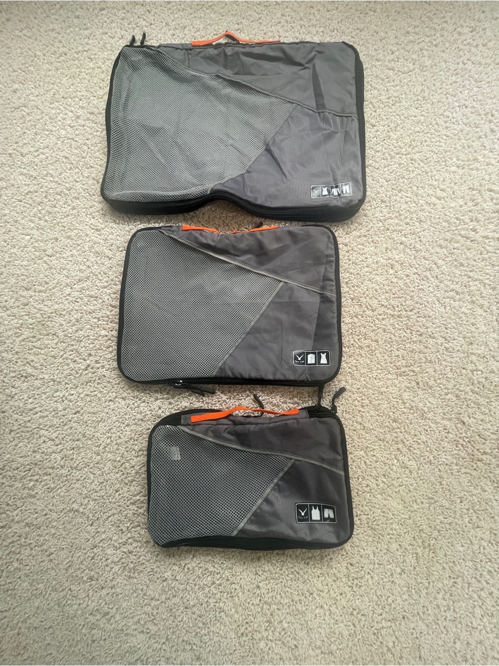 3 Piece -  Travel Packing Cubes Set - Lightweight Organizer